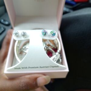 Elegant Silver and Multicolor Crystal Earrings